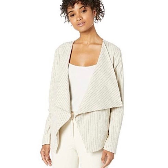 Blank NYC Jackets & Blazers - Blank NYC Linen Drape Front Pinstripe Jacket